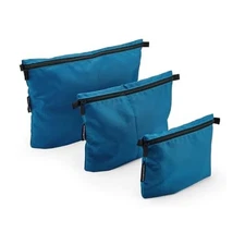 3 Piece Pouch Set Luggage and Travel Organizers Zipper Travel Bags Blue