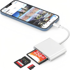 Multi-Card Reader for iPhone  iPad SD/CF/microSD Adapter for Trail Cameras