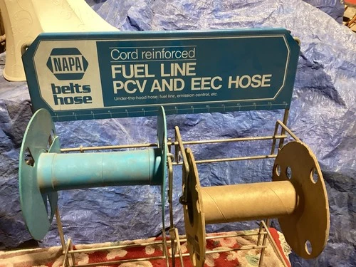 Vintage~NAPA~Modac V-Belts & Radiator Hose ~Wood / Metal Store Display Rack Sign