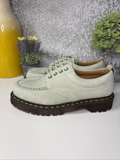 Dr. Martens Lowell Buttersoft Leather Moc Toe Shoes UK Size 6 Sage Green