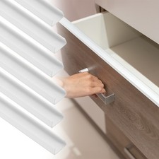 6Pcs Cabinet Door Protector, 18" x 7/8" for 11/16"- 13/16" Thick Cabinet, White