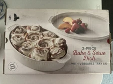 Over And Back Porcelain 2 Piece Bake And Serve Dish With Versatile Tray Lid