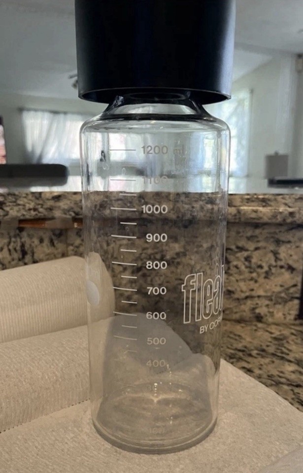 Vtg Pyrex Corning Measuring Glass Pour Fleaker 1200ml Jar With Pop Lid ...