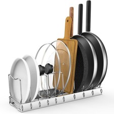 FLSEPAMB Pan Organizer - Adjustable Lid Organizer for Kitchen, Heavy Duty Pot...