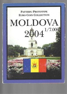 Moldau 2004 Euro Probe Set im Folder 1 Cent 2 €uro.