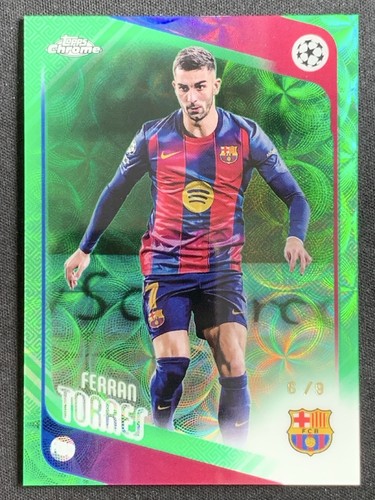 Ferran Torres 2025-26 Topps Chrome UCC Green Hongbao Base /9 #138
