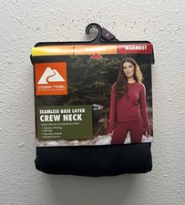 OZARK TRAIL Women's 2XL Seamless Base Layer Crew Neck Top Thermal Warmer Black