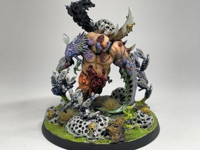 Death guard daemon prince of Nurgle kitbash painted And Based Warhammer 40k