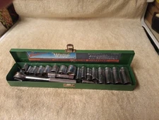 Buffalo Chrome Vandium 21 PC 3/8 Drive 6 Points Shorts &Deeps S.A.E. Socket Set.
