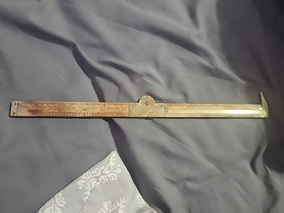 Vintage Stanley 36 1/2 R Boxwood 12 Inch Caliper Rule With Brass