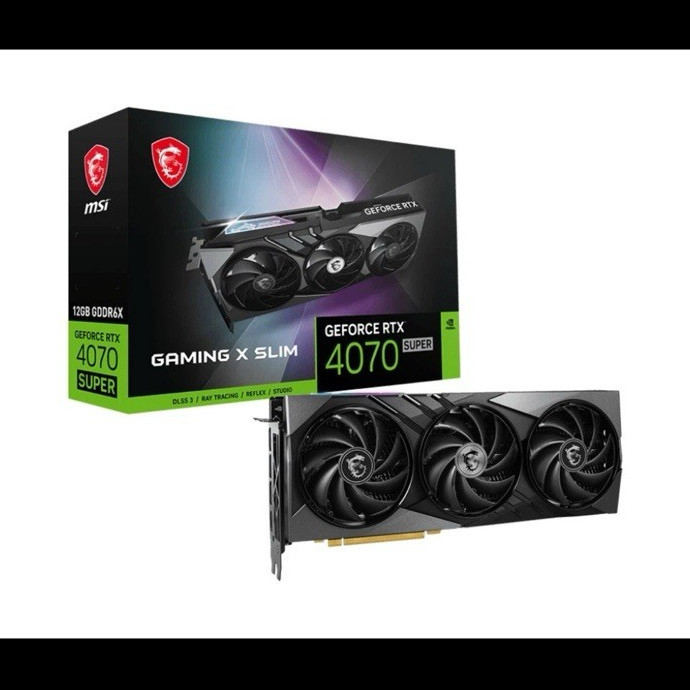MSI GeForce RTX 4070 SUPER Gaming X Slim 12GB GDDR6X RGB Triple Fan