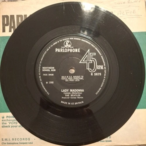 THE BEATLES "LADY MADONNA " 45 RPM VINYL SINGLE 1968