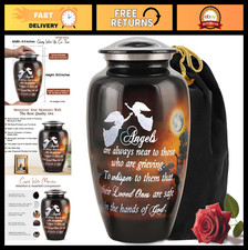 Large Handcrafted Angel Quote Urn for Ashes  Decorative Cremation Urn for Adult