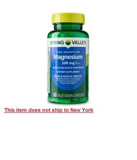 Spring Valley Magnesium Sleep Support Bone  Muscle Health 200 mg 60 Ct Capsules