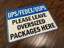 UPS -FEDEX HERE - 9" X 12" NEW IN PACKAGE ALUMINUM SIGN - POLICY SIGN - business