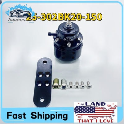 #ad AEM 25 302BK 20 150 Universal Anodized Adjustable Fuel Pressure Regulator PSI $75.36