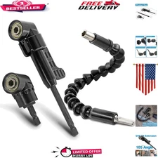 Innovative 105° Black Right Angle Drill Holder with Flexible Shaft & Attachments