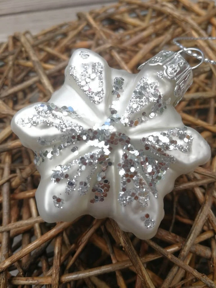 Pallina per albero di Natale fiocco di neve Zilia 6 punte argento palla di Na... - Immagine 4 di 4