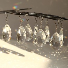 10Pcs Clear Crystal Sun Catcher Teardrop Prisms 38Mm Hanging Pendants