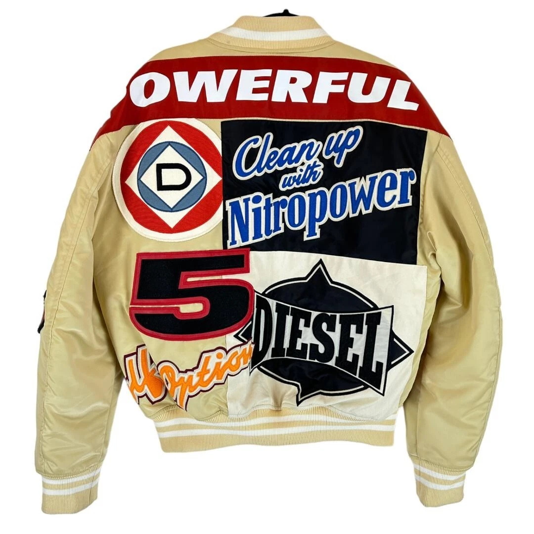 DIESEL J-BULC PATCH Bomber Jacket A04982 0BBAG men Size L GENUINE