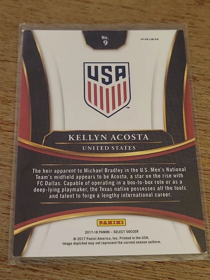 2017-18 Panini Select Silver Prizm Refractor Kellyn Acosta #9 USA Soccer - Image 2 of 2
