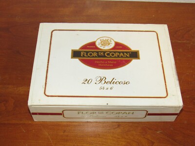 Cigar Box Flor De Copan 20 Belicoso Hand Made in Honduras Collectible Box