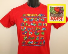 NOS deadstock Nevada ABCs vintage youth t-shirt red kids 90s 1997 all cotton