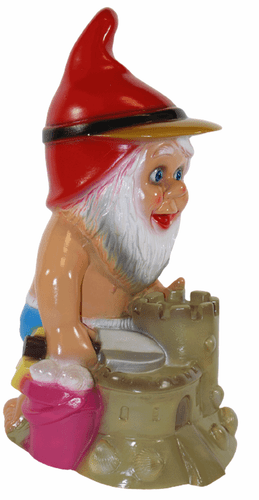 Enano de Jardín Decoración Figura Niño Con Castillo Arena Plástico H 31 CM - Imagen 4 de 5