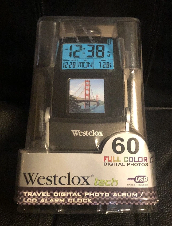 Westclox Digital Travel Alarm Clock 70024 60 Photo Album LCD Temperature - Image 2 of 4