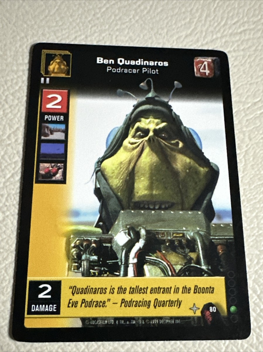 STAR WARS 1999 YOUNG JEDI CCG BEN QUADINAROS - PODRACER PILOT #80