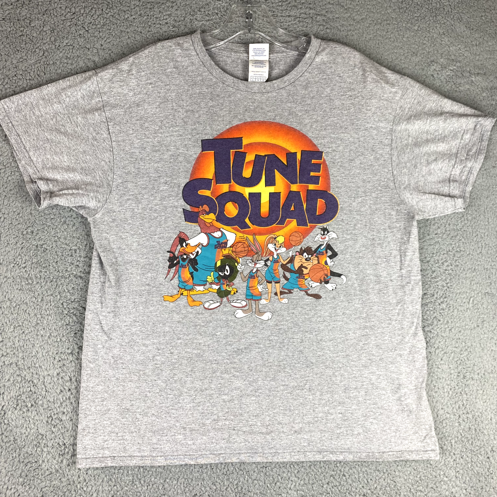 Vintage 90s Space Jam Tune Squad Mens L Gray Bugs Bunny Y2K Tee
