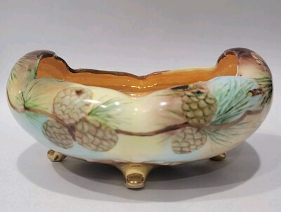 Royal Austria Footed Bowl O&E.G. Pinecone Design Vintage