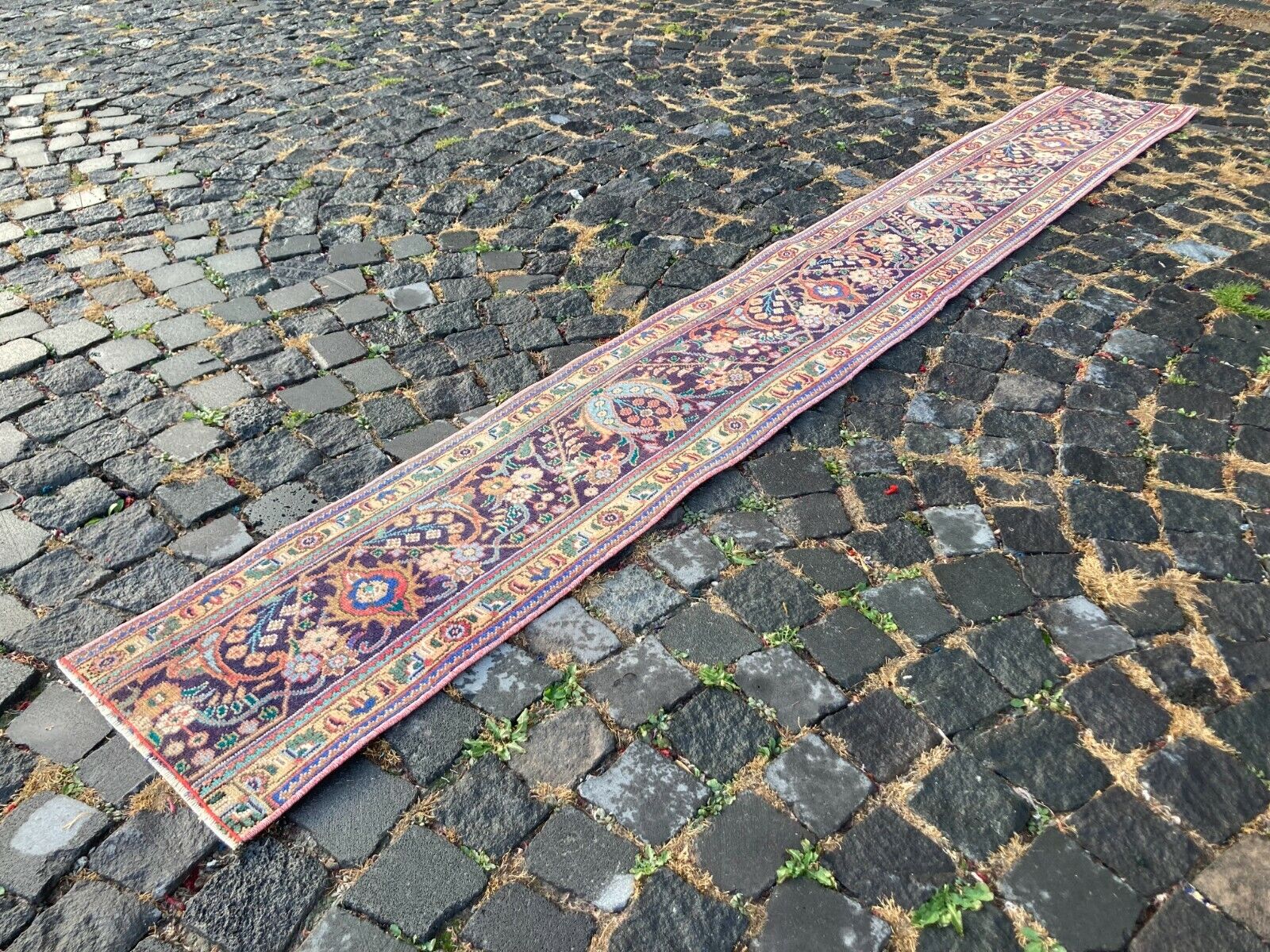 Bohemian rugs, Runner rug, Handmade, Turkish rug, Vintage, Wool | 1,2 x 9,9 ft 