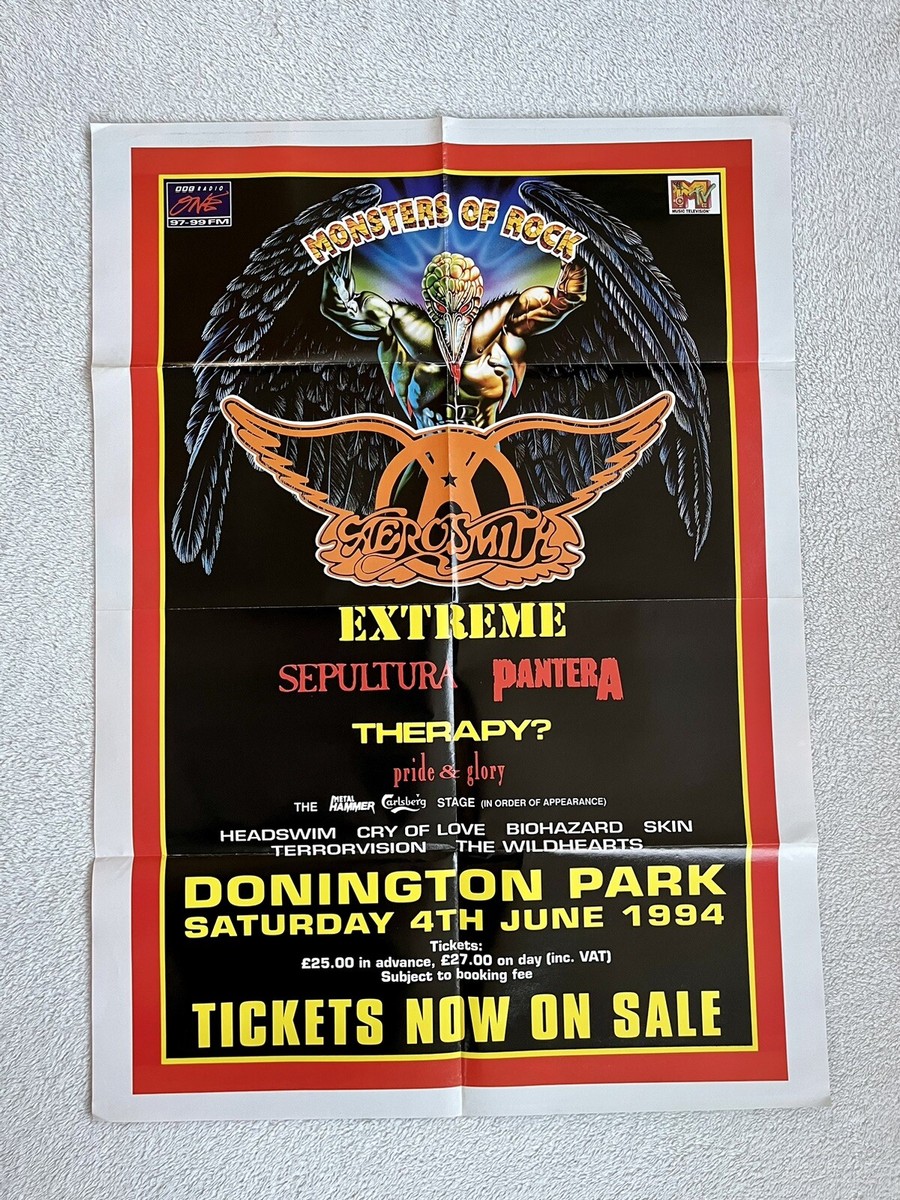Aerosmith Donington Park 1994 Rock UK Poster Music Magazine Metal