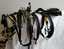 NEW STRONG WEBBING HORSE HARNESS TWO TONE FOR SINGLE HORSE BLACK/ YELLOW 