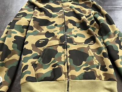 NEW 2008 BATHING APE BAPE 1ST CAMO FULL ZIP HOODIE GREEN 2XL