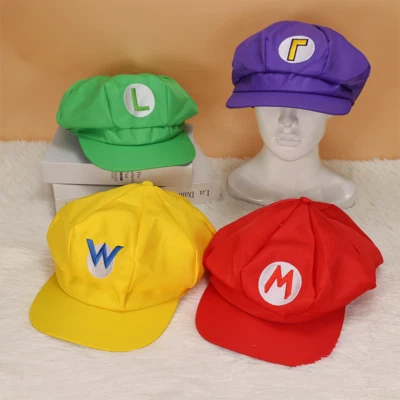 Super Mario Bros Mario Luigi Waluigi Hat Cap Fancy Dress Cosplay Costume Decor