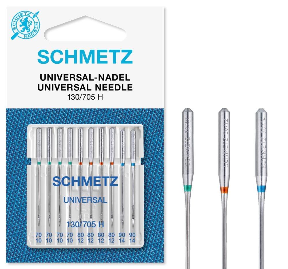 SCHMETZ Aghi per macchine da cucire | 10 Aghi universali |130/705 H | Spessor...