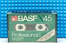 BASF  PROFESSIONAL  I   45  1980 USA  TYPE I   BLANK CASSETTE TAPE (1)  (SEALED)