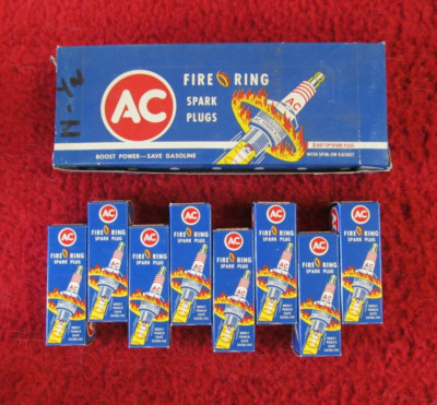AC Delco 46FF NOS GM Fire Ring Hot Tip Spark Plug Set (8)