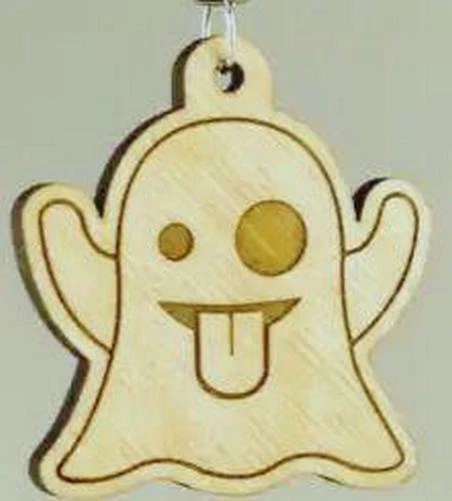 Portachiavi portachiave con emoticon emoticons smile faccine in legno wood - Immagine 2 di 4