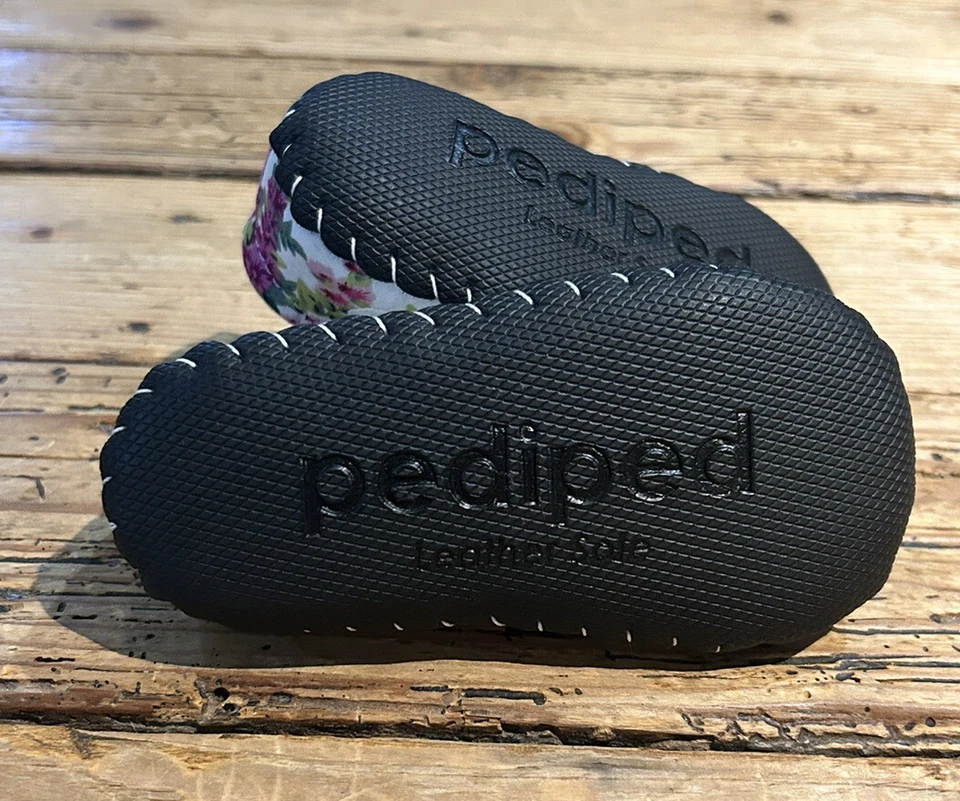 Zapatos para niñas Pediped 12-18 meses suela de cuero floral nuevos sin etiquetas Foto 2 de 4