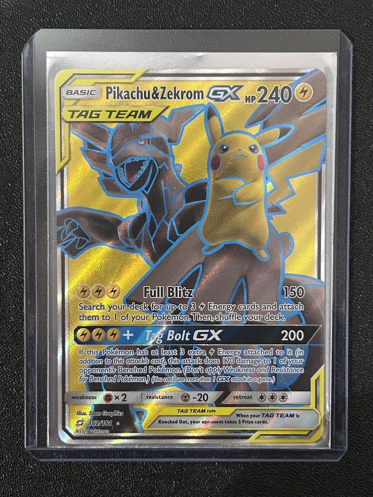 Pikachu & Zekrom GX 162/181 Team Up NM Full Art Ultra Rare Pokemon Card