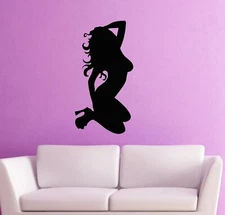 Wall Sticker Vinyl Decal Silhouette Sexy Girl Naked Striptease (ig562) 