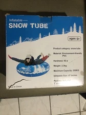 47 Inch Inflatable Snow Tube Sledding for Kids and Adults