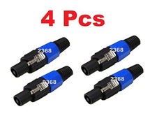 4 Pack Lot - Male 2 Pole Conductor Cable Connector for SPEAKON Audio Loudspeaker