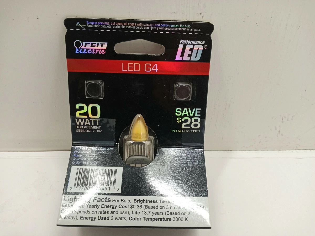 Feit Electric Bulb Led 12V 3W 20W G4 LED 160 lumens Soft White New