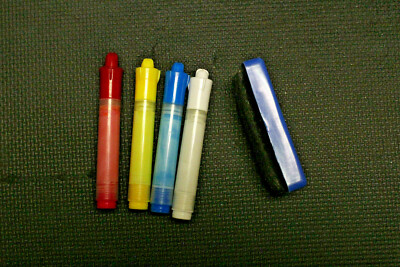 Bright Sticks Fluorescent Wet Erase Markers with Eraser (4 Colors) USED