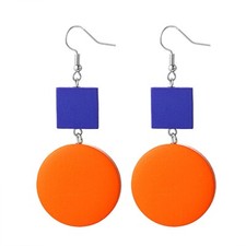 coadipress Wooden Earrings for Women Bohemian Yellow Square Green Round Disc ...