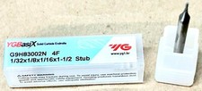 YGBasix 1/32 x 1/8 x 1/16 x 1-1/2 Carbide End Mill, 4 Flute, Square End X Coated